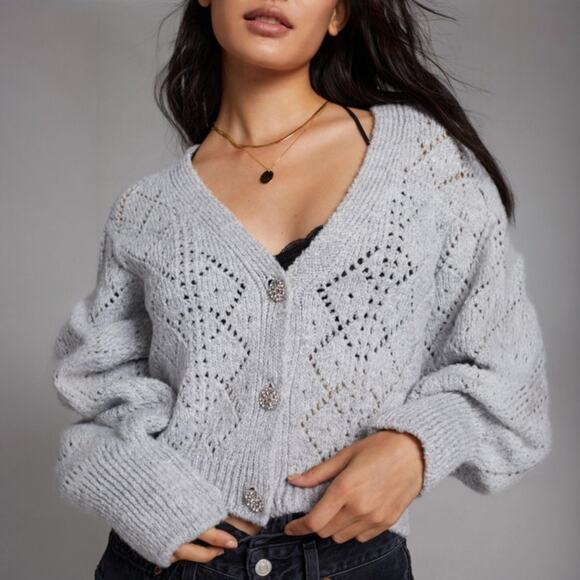 Anthropologie Sweaters - Anthropologie Maeve Eyelet Knit Cardigan Size Small
